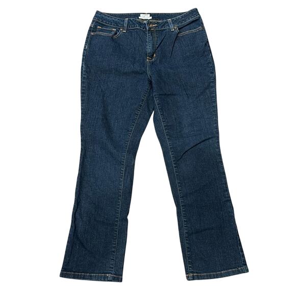 L.L. Bean Women's Classic Fit Slim Straight Jeans Dark Wash Size 12P - Picture 2 of 9